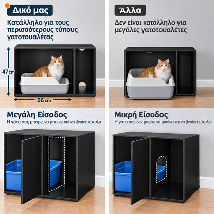 Τραπεζάκι Βοηθητικό Σαλονιού Ντουλάπι Έπιπλο Σπιτάκι για Γάτες Τουαλέτας Γάτας PC-L013B03