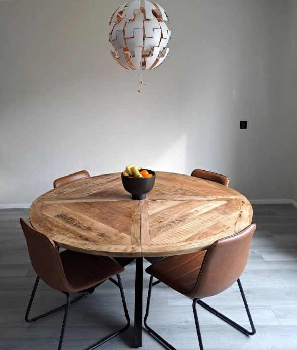 Rotunda Kitchen Round Dining Table 150 cm Solid Wood 1282763