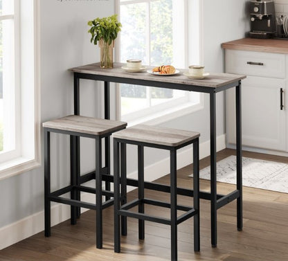 Küche Bartisch mit 2 Hockern Set Esszimmer Wohnzimmer LB-T218B01