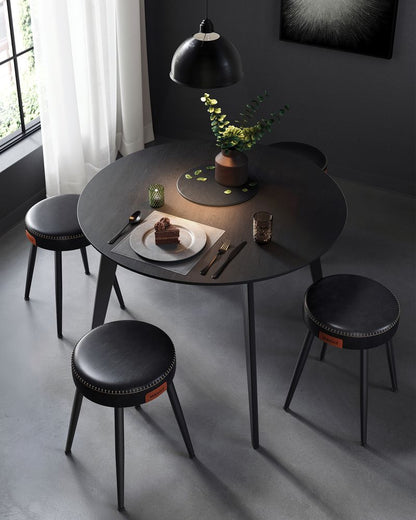 Dining Chairs Set of 2 Kitchen Chairs Synthetic Leather Height 48.2cm LD-C170B02 EKHO