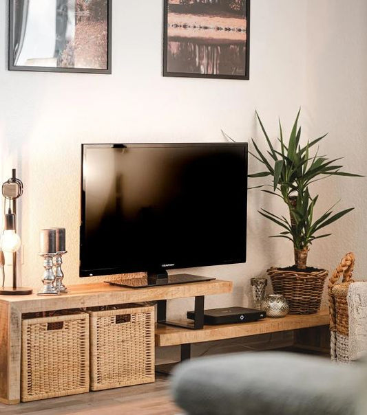 TV Cabinet TV Stand Shelf Low Sideboard Solid Wood HiFi Furniture 1247321