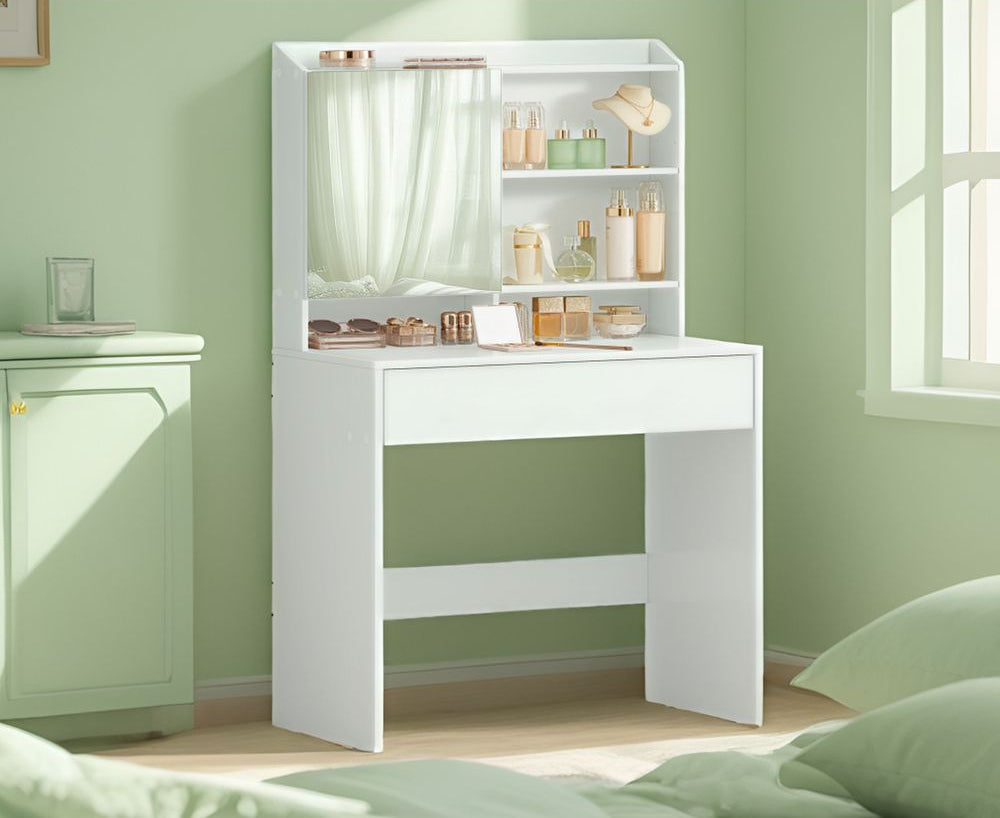 Schminktisch, Schminktisch, Schlafzimmer, Toilette, Spiegelschrank, Weiß, RD-T118W01