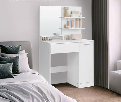Dressing Table Makeup Dressing Table Bedroom Toilet Mirror Cabinet White B34-RDT119W01