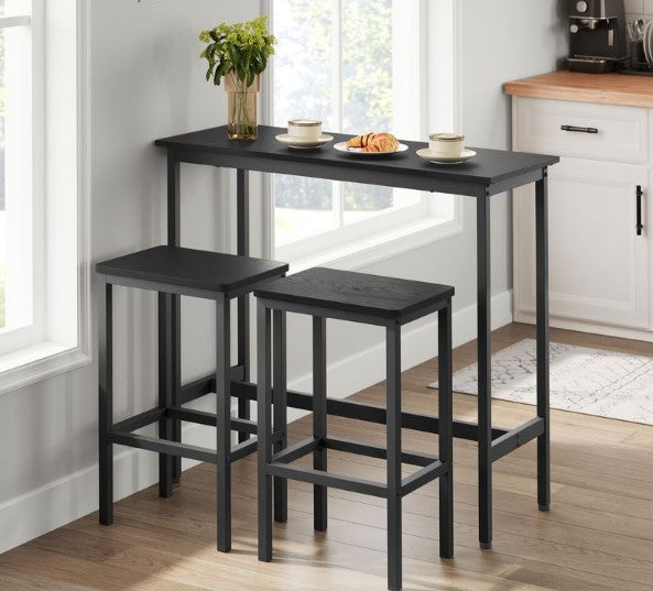 Küche Bartisch mit 2 Hockern Set Esszimmer Wohnzimmer LB-T218B01