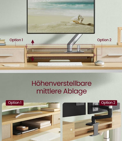 Elektrischer Schreibtisch, höhenverstellbar von 72–120 cm, mit LED-Beleuchtung LS-D182N01