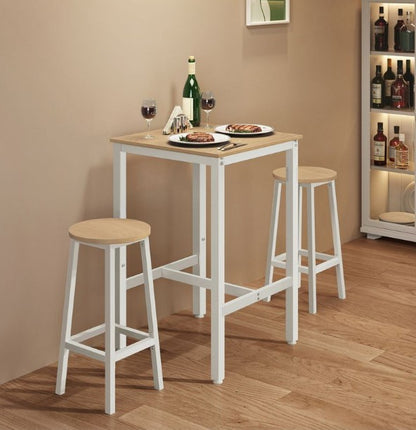 Hoher Bartisch, hoher Küchen-Esstisch, braun-schwarz-grau-weiß LB-T25X