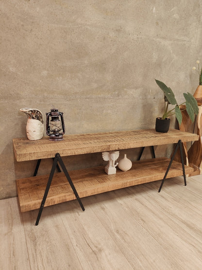 TV Cabinet Vintage Wooden TV Set Multimedia Cabinet 160 x 40 x 50 cm Solid Wood 1247885