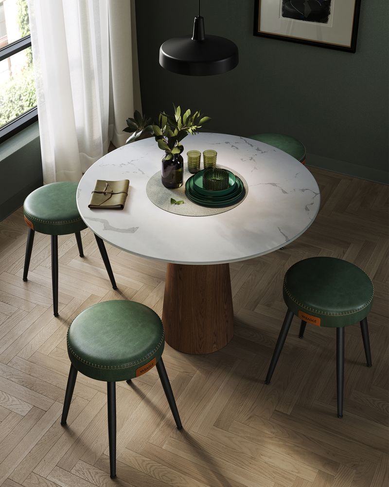 Dining Chairs Set of 2 Kitchen Chairs Synthetic Leather Height 48.2cm LD-C170B02 EKHO