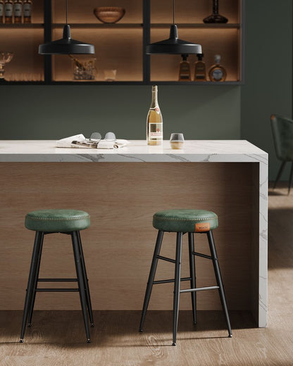 Kitchen Pass Stool Set of 4 Half Stool 63cm Bar EKHO Leather Retro Style LB-C280K01 