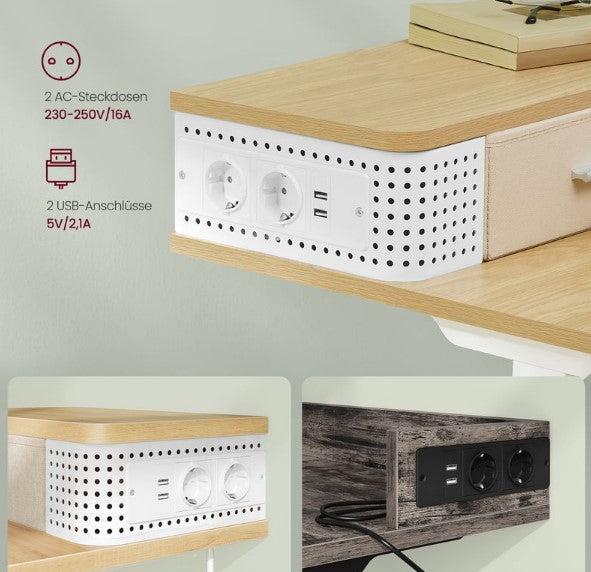 Elektrischer Schreibtisch, höhenverstellbar von 72–120 cm, mit LED-Beleuchtung LS-D182N01