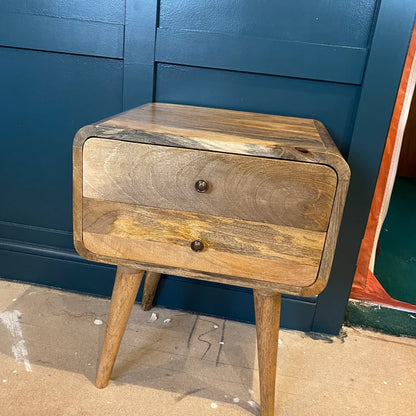 Side Table Side Table Solid Oak Wood With Drawers Scandinavian Style IN711