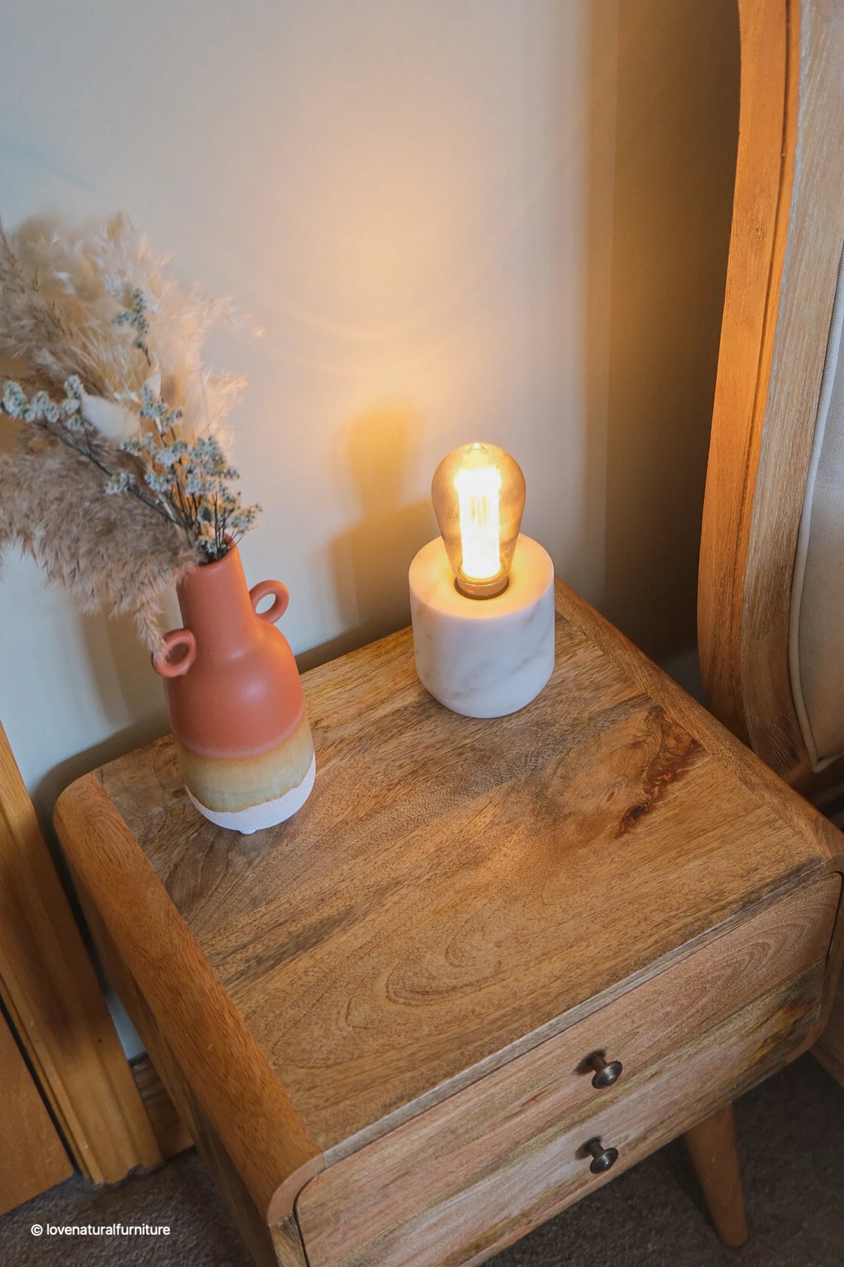 Side Table Side Table Solid Oak Wood With Drawers Scandinavian Style IN711