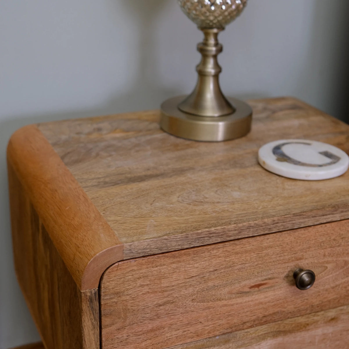 Side Table Side Table Solid Oak Wood With Drawers Scandinavian Style IN711