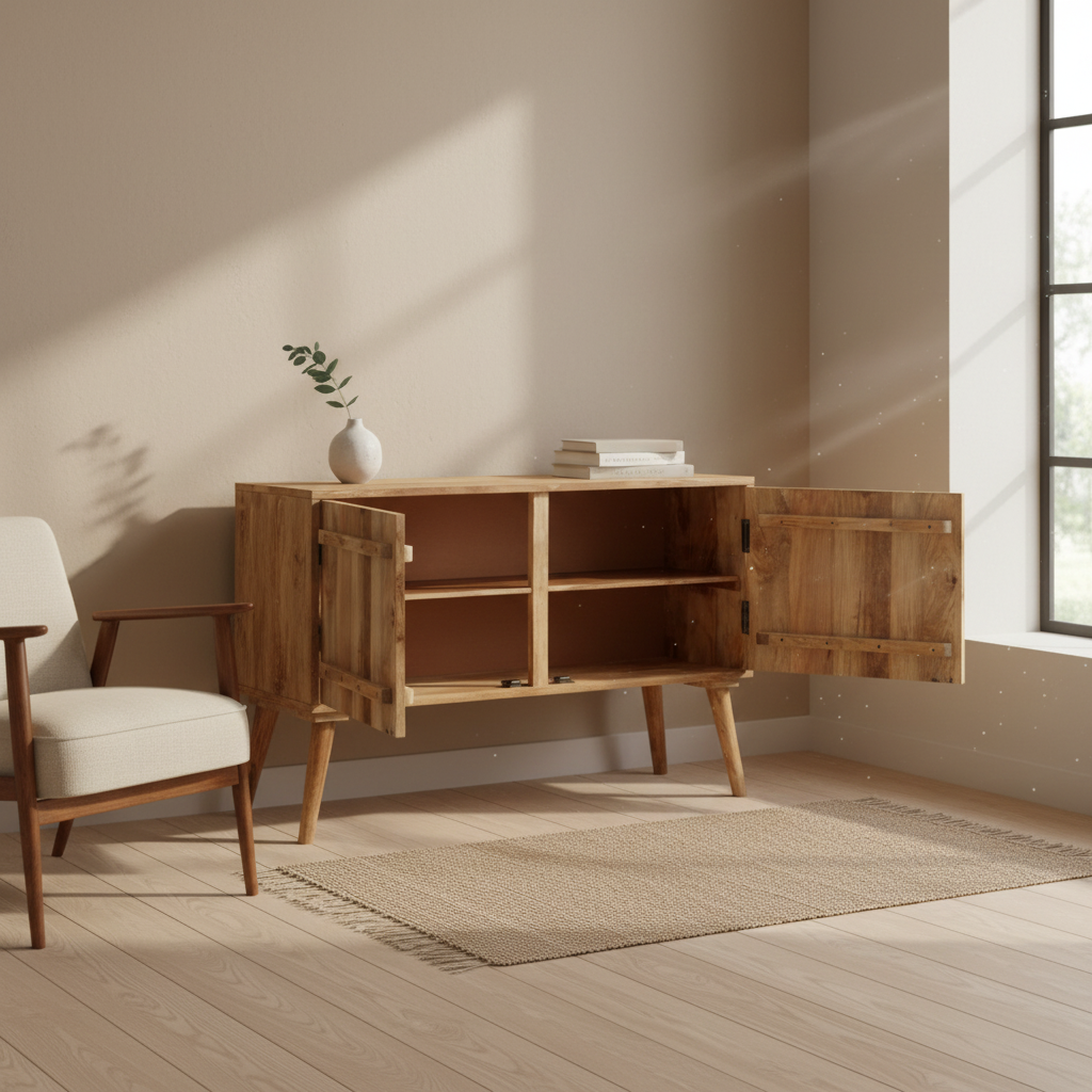 Low Sideboard 120 x 30 x 60 cm Solid Wood 1246145