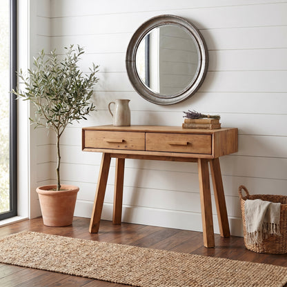 Κονσόλα Ρουστίκ από Ανακυκλωμένο Μασίφ Ξύλο Πεύκου με 2 Συρτάρια 100x48x76 εκ.OG-AH601