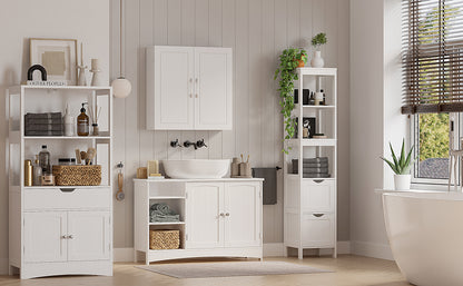 Großer Badezimmerschrank Weißer Waschbeckenboden BB-C410P31 