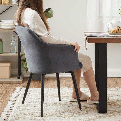 Esszimmerstuhl Sessel Sessel Samt Wohnzimmer Schlafzimmer Büro Grau LD-C071G01