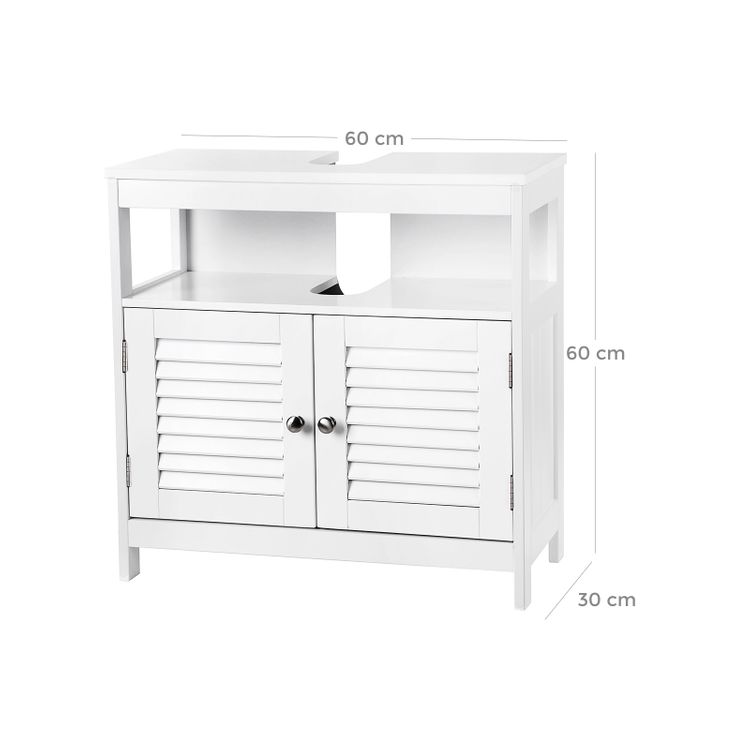 Badezimmerschrank WC Waschbecken Aufbewahrungsschrank weiß BB-C02WT