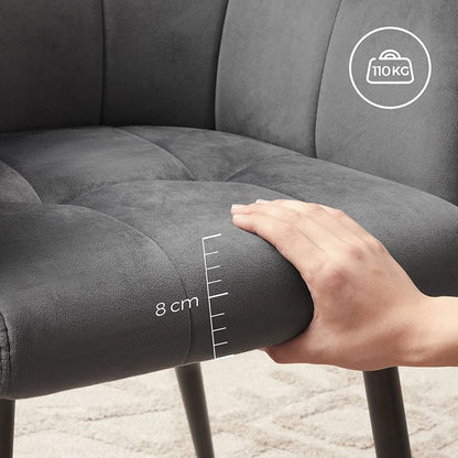 Esszimmerstuhl Sessel Sessel Samt Wohnzimmer Schlafzimmer Büro Grau LD-C071G01