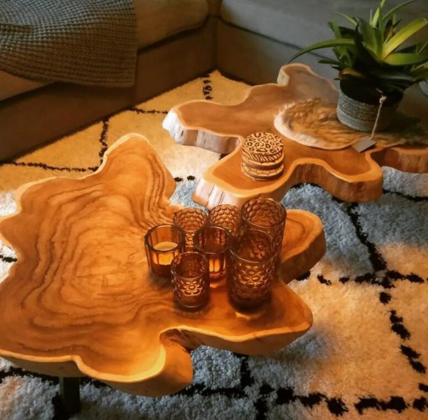 Rustikaler Beistelltisch Wohnzimmer Couchtisch Sofa Massivholz 1244550