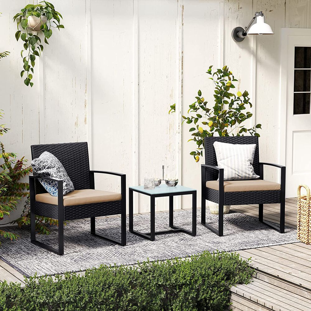 Wohnzimmer Veranda Gartenmöbel Balkon Stühle Set 3 Stück GG-F010M05
