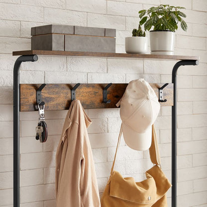 Eingangsmöbel Kleiderständer Kleiderbügel Schrank Garderobe Schuhregal für Korridor Vintage Braun HS-R408B01