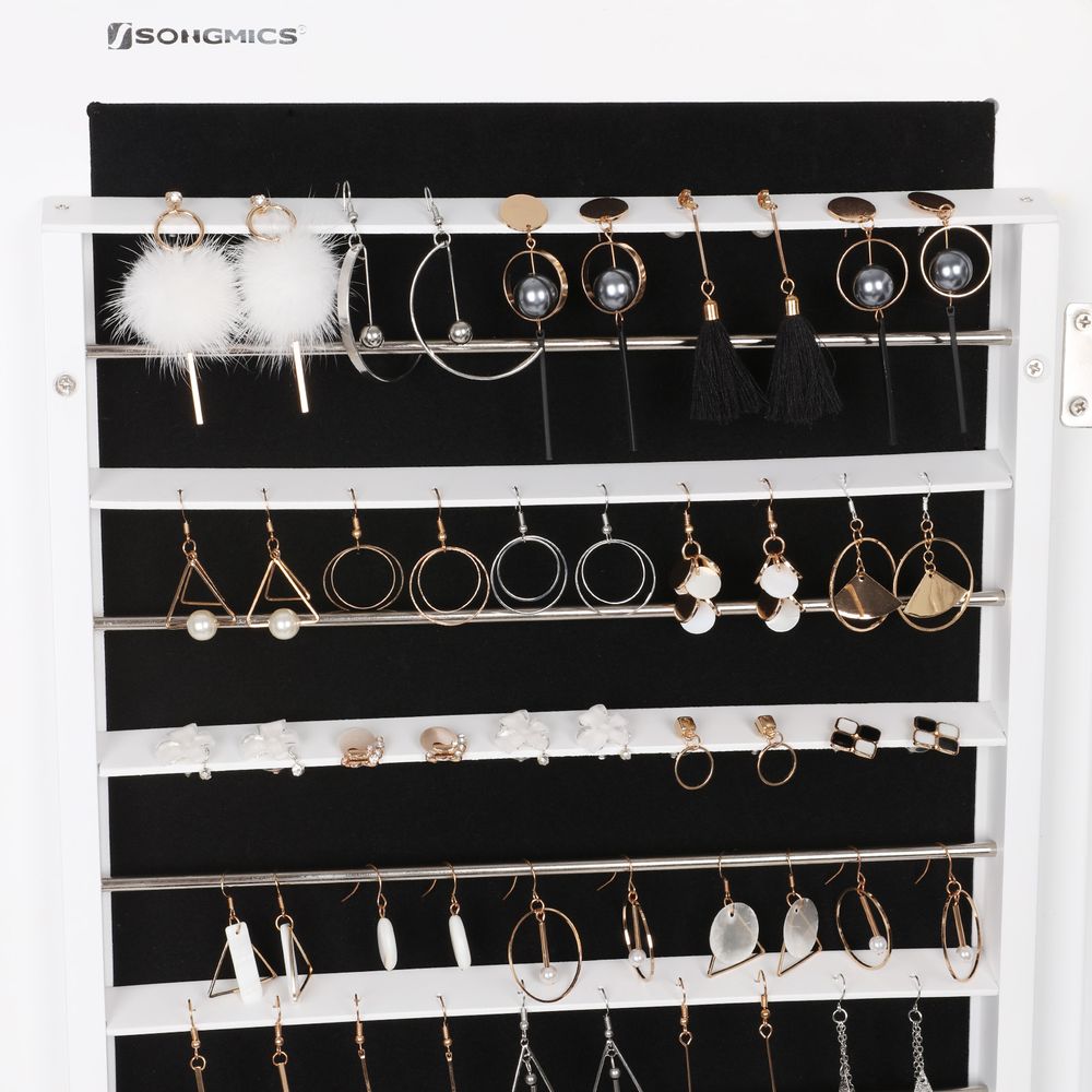 Ganzkörperspiegel Schlafzimmer Make-up Schmuckschrank Spiegelschrank Schmuckaufbewahrung Weiß JB-C89WT