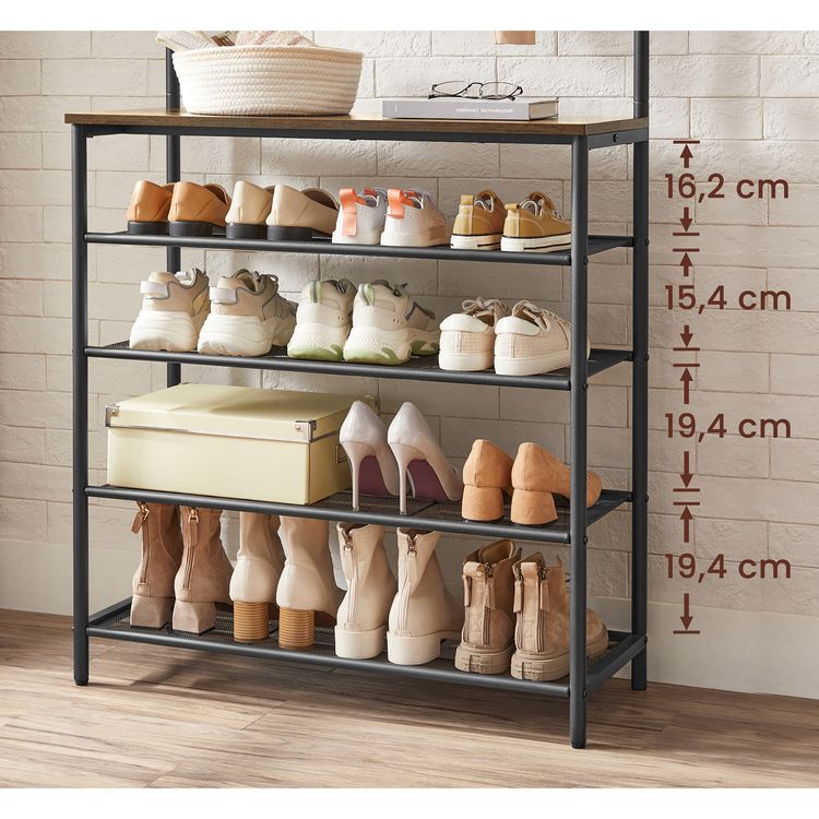 Eingangsmöbel Kleiderständer Kleiderbügel Schrank Garderobe Schuhregal für Korridor Vintage Braun HS-R408B01
