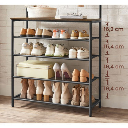 Eingangsmöbel Kleiderständer Kleiderbügel Schrank Garderobe Schuhregal für Korridor Vintage Braun HS-R408B01