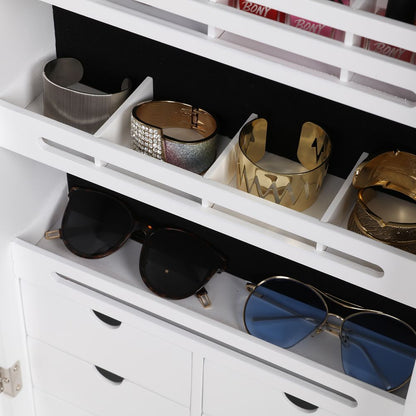 Ganzkörperspiegel Schlafzimmer Make-up Schmuckschrank Spiegelschrank Schmuckaufbewahrung Weiß JB-C89WT