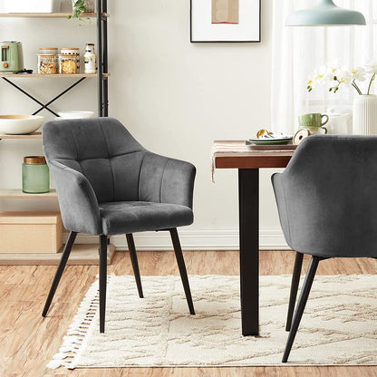 Esszimmerstuhl Sessel Sessel Samt Wohnzimmer Schlafzimmer Büro Grau LD-C071G01