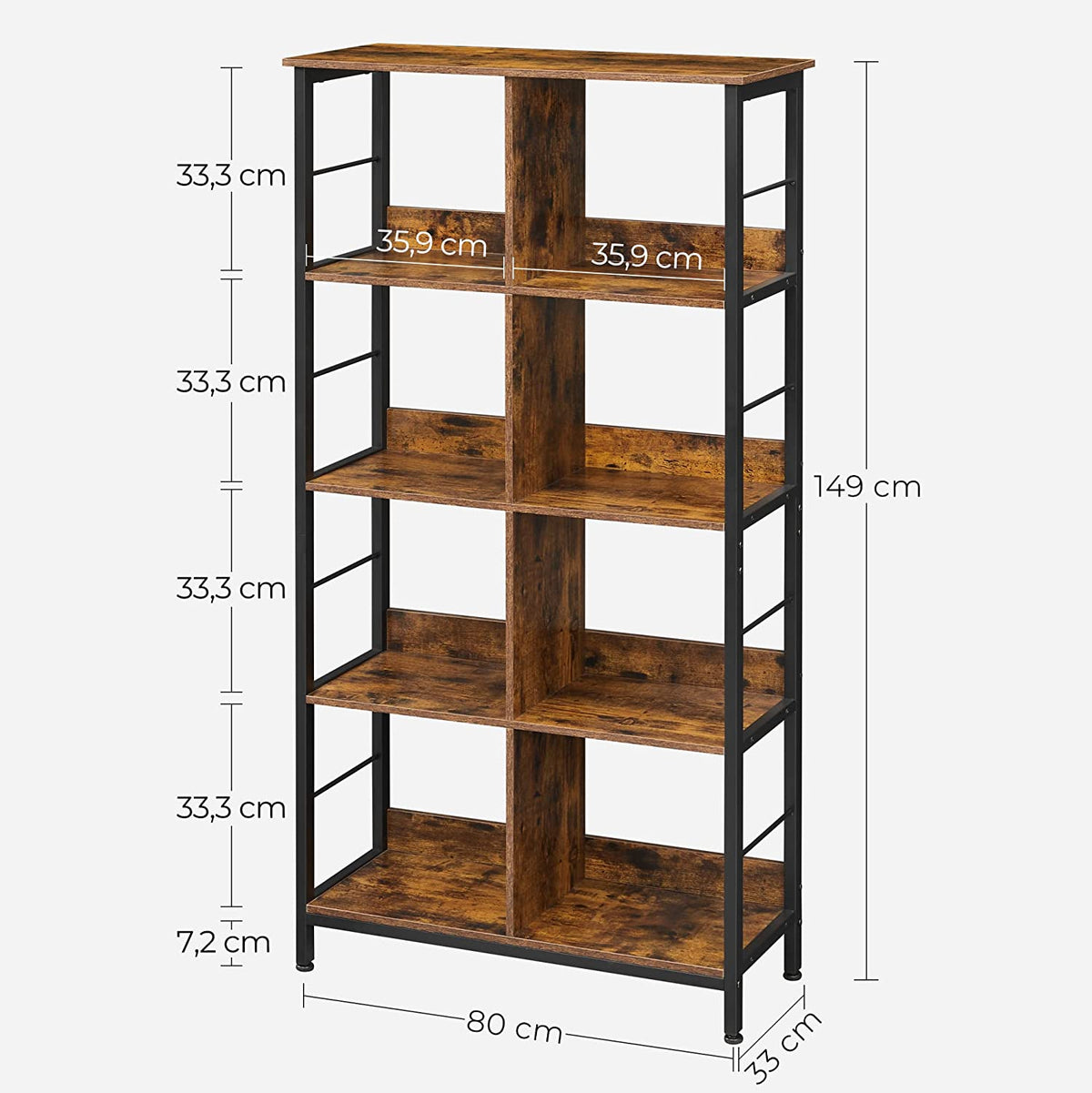 Bücherregal Büroregal Schallplattenregal Industriestil LL-S105B01